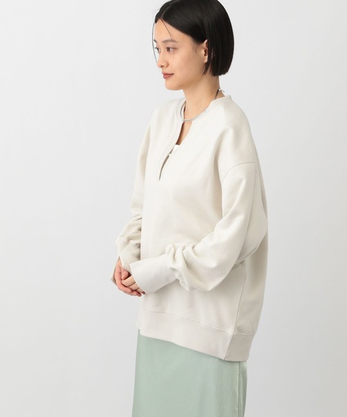 A part by（アパートバイ）の「キーネックウラケプルオーバー_長袖（スウェット・レディース・ネイビー/アイボリー/グレー系その他2・FREE）」の7枚目の写真