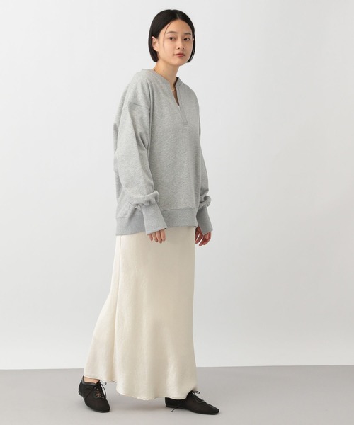 A part by（アパートバイ）の「キーネックウラケプルオーバー_長袖（スウェット・レディース・ネイビー/アイボリー/グレー系その他2・FREE）」の10枚目の写真