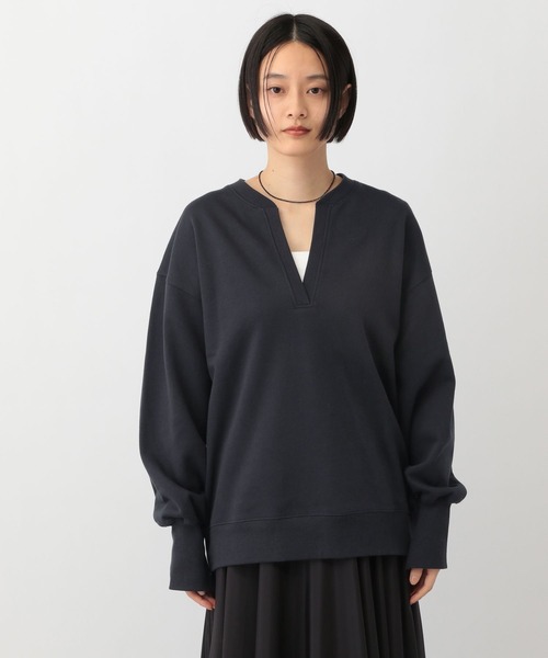 A part by（アパートバイ）の「キーネックウラケプルオーバー_長袖（スウェット・レディース・ネイビー/アイボリー/グレー系その他2・FREE）」の19枚目の写真