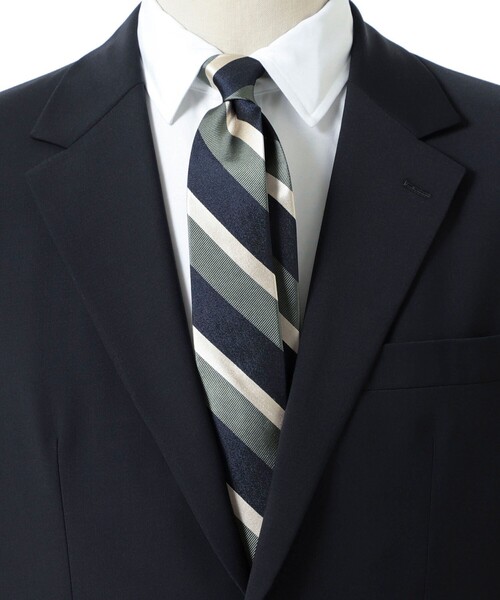 B:MING by BEAMS(ビーミングバイビームス)の「シルク ストライプ ナローネクタイ① 25SS(ネクタイ・メンズ・サックスブルー/ネイビー/オリーブ/ワイン/ライトブラウン/グレー/シルバー/ブラウン・ONE SIZE)」の5枚目の写真