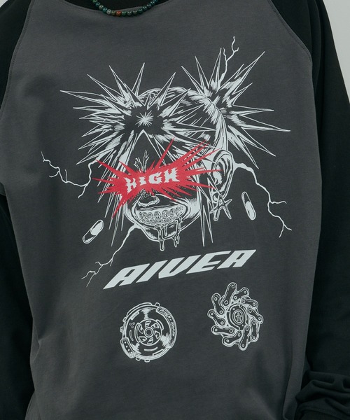 AIVER(アイバー)の「Johann×AIVER GIRLラグランロンTEE(Tシャツ/カットソー・メンズ・ホワイト/チャコールグレー/ブラック・SMALL/MEDIUM/LARGE)」の7枚目の写真