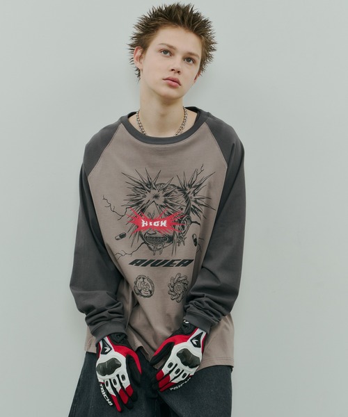 AIVER(アイバー)の「Johann×AIVER GIRLラグランロンTEE(Tシャツ/カットソー・メンズ・ホワイト/チャコールグレー/ブラック・SMALL/MEDIUM/LARGE)」の18枚目の写真