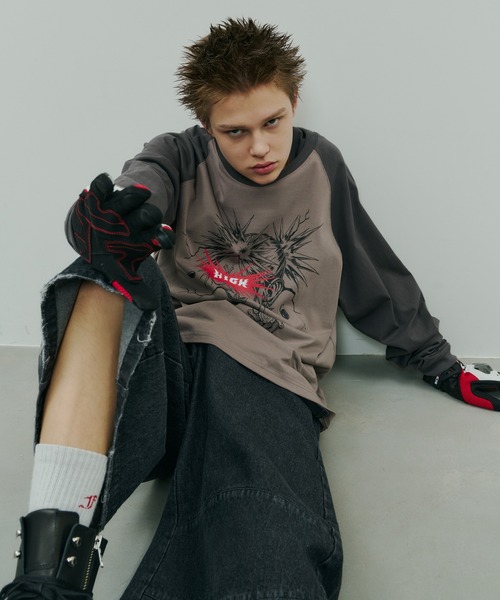 AIVER(アイバー)の「Johann×AIVER GIRLラグランロンTEE(Tシャツ/カットソー・メンズ・ホワイト/チャコールグレー/ブラック・SMALL/MEDIUM/LARGE)」の22枚目の写真