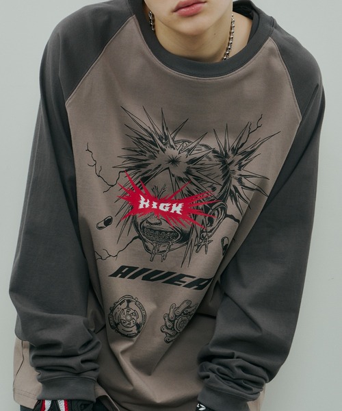 AIVER(アイバー)の「Johann×AIVER GIRLラグランロンTEE(Tシャツ/カットソー・メンズ・ホワイト/チャコールグレー/ブラック・SMALL/MEDIUM/LARGE)」の20枚目の写真