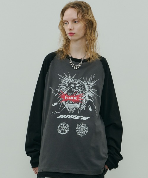 AIVER(アイバー)の「Johann×AIVER GIRLラグランロンTEE(Tシャツ/カットソー・メンズ・ホワイト/チャコールグレー/ブラック・SMALL/MEDIUM/LARGE)」の11枚目の写真