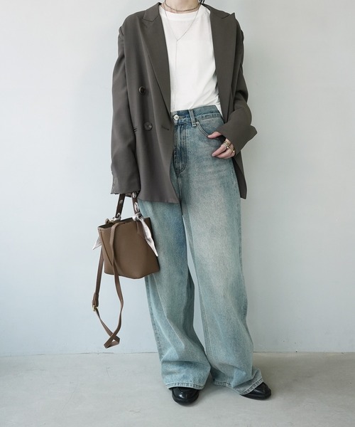 c.u.l（シーユーエル）の「2WAY スカーフ付き バケットショルダーバッグ cula1085（ショルダーバッグ・レディース・ベージュ/ブラック/ブラウン・FREE）」の4枚目の写真