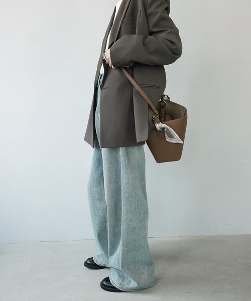 c.u.l（シーユーエル）の「2WAY スカーフ付き バケットショルダーバッグ cula1085（ショルダーバッグ・レディース・ベージュ/ブラック/ブラウン・FREE）」の7枚目の写真