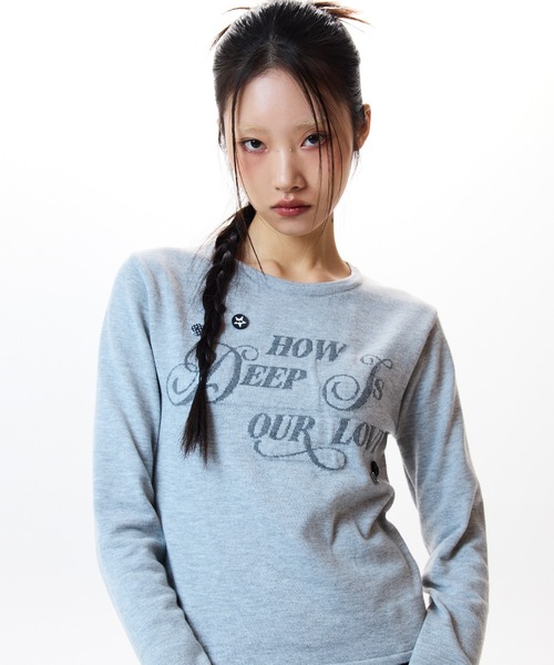 LUVISTRUE(ラヴイズトゥルー)の「IM HOW DEEP BUTTON KNIT(ニット/セーター・レディース・アイボリー/ブラック/グレー・FREE)」の3枚目の写真