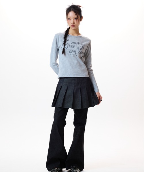 LUVISTRUE(ラヴイズトゥルー)の「IM HOW DEEP BUTTON KNIT(ニット/セーター・レディース・アイボリー/ブラック/グレー・FREE)」の18枚目の写真