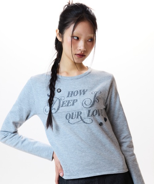 LUVISTRUE(ラヴイズトゥルー)の「IM HOW DEEP BUTTON KNIT(ニット/セーター・レディース・アイボリー/ブラック/グレー・FREE)」の14枚目の写真