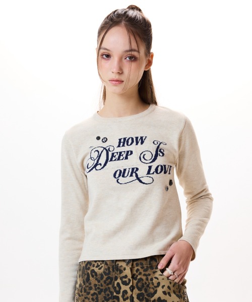 LUVISTRUE(ラヴイズトゥルー)の「IM HOW DEEP BUTTON KNIT(ニット/セーター・レディース・アイボリー/ブラック/グレー・FREE)」の9枚目の写真