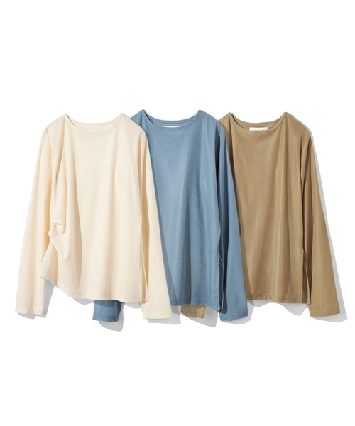 MEDE19F(メデジュウキュウ)の「MEDE19F アシメトリーヘムシアーベロアトップス(Tシャツ/カットソー・レディース・オフホワイト/ベージュ/ブルー・LL/L/M)」の15枚目の写真