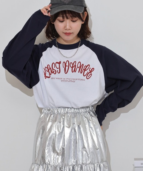 MODISH GAZE（モディシュガゼ）の「MODISH GAZE LAST DANCE ラグランロンT（Tシャツ/カットソー・メンズ・ネイビー/グリーン/ブラック・M/L）」の3枚目の写真