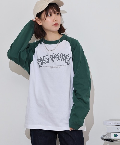 MODISH GAZE（モディシュガゼ）の「MODISH GAZE LAST DANCE ラグランロンT（Tシャツ/カットソー・メンズ・ネイビー/グリーン/ブラック・M/L）」の2枚目の写真