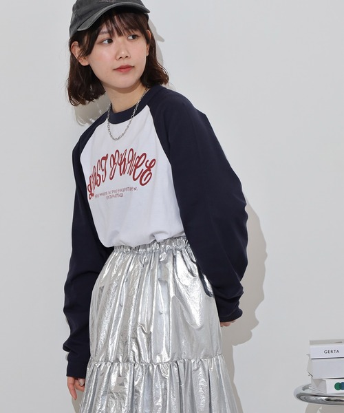 MODISH GAZE（モディシュガゼ）の「MODISH GAZE LAST DANCE ラグランロンT（Tシャツ/カットソー・メンズ・ネイビー/グリーン/ブラック・M/L）」の12枚目の写真