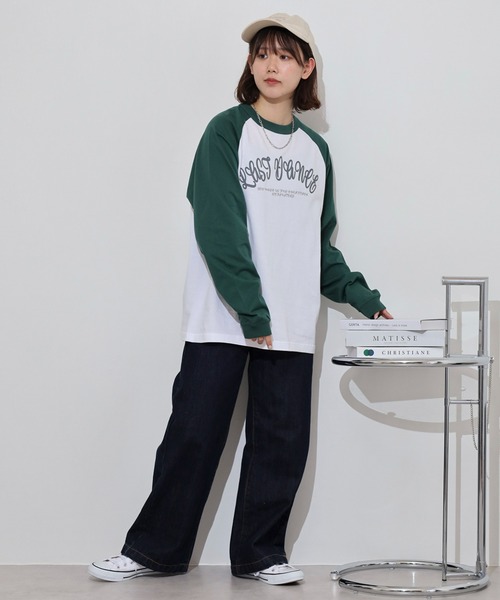 MODISH GAZE（モディシュガゼ）の「MODISH GAZE LAST DANCE ラグランロンT（Tシャツ/カットソー・メンズ・ネイビー/グリーン/ブラック・M/L）」の14枚目の写真