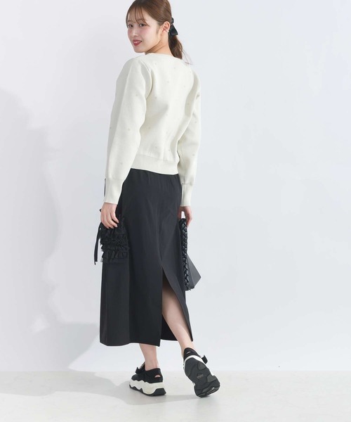 PICCIN(ピッチン)の「ポケットフリルカーゴスカート(スカート・レディース・ベージュ/ブラック・M)」の12枚目の写真