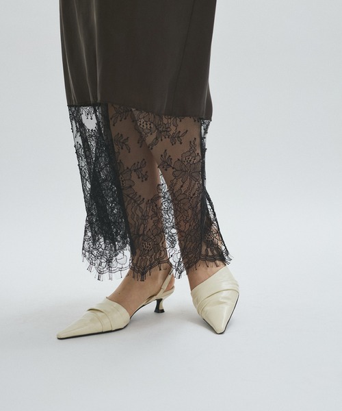 ADAM ET ROPE'（アダムエロペ）の「【EMOELLE】キュプラレースイージースカート（スカート・レディース・ピンク/ダークブラウン・FREE）」の10枚目の写真