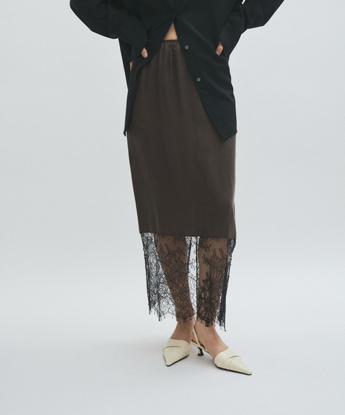 セール】【EMOELLE】キュプラレースイージースカート（スカート