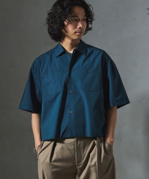 JOURNAL STANDARD relume(ジャーナルスタンダード レリューム)の「【ZOZO限定】STRIPE クロップドS/S(シャツ/ブラウス・メンズ・レッド/グリーン/グレー/サックスブルー/ブラック・XS/S/M/L/XL)」の4枚目の写真
