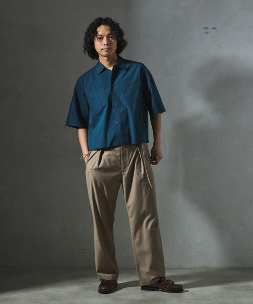 JOURNAL STANDARD relume(ジャーナルスタンダード レリューム)の「【ZOZO限定】STRIPE クロップドS/S(シャツ/ブラウス・メンズ・レッド/グリーン/グレー/サックスブルー/ブラック・XS/S/M/L/XL)」の6枚目の写真