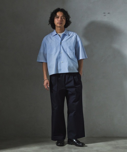 JOURNAL STANDARD relume(ジャーナルスタンダード レリューム)の「【ZOZO限定】STRIPE クロップドS/S(シャツ/ブラウス・メンズ・レッド/グリーン/グレー/サックスブルー/ブラック・XS/S/M/L/XL)」の7枚目の写真
