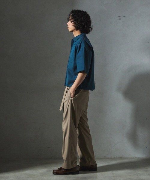 JOURNAL STANDARD relume(ジャーナルスタンダード レリューム)の「【ZOZO限定】STRIPE クロップドS/S(シャツ/ブラウス・メンズ・レッド/グリーン/グレー/サックスブルー/ブラック・XS/S/M/L/XL)」の9枚目の写真