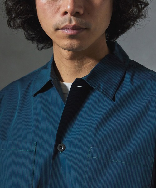 JOURNAL STANDARD relume(ジャーナルスタンダード レリューム)の「【ZOZO限定】STRIPE クロップドS/S(シャツ/ブラウス・メンズ・レッド/グリーン/グレー/サックスブルー/ブラック・XS/S/M/L/XL)」の12枚目の写真