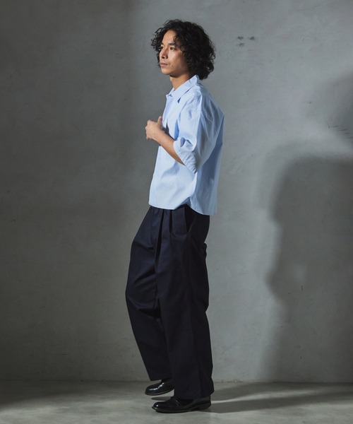 JOURNAL STANDARD relume(ジャーナルスタンダード レリューム)の「【ZOZO限定】STRIPE クロップドS/S(シャツ/ブラウス・メンズ・レッド/グリーン/グレー/サックスブルー/ブラック・XS/S/M/L/XL)」の15枚目の写真