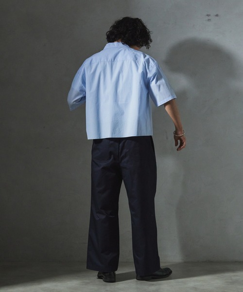 JOURNAL STANDARD relume(ジャーナルスタンダード レリューム)の「【ZOZO限定】STRIPE クロップドS/S(シャツ/ブラウス・メンズ・レッド/グリーン/グレー/サックスブルー/ブラック・XS/S/M/L/XL)」の16枚目の写真