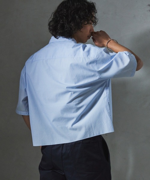 JOURNAL STANDARD relume(ジャーナルスタンダード レリューム)の「【ZOZO限定】STRIPE クロップドS/S(シャツ/ブラウス・メンズ・レッド/グリーン/グレー/サックスブルー/ブラック・XS/S/M/L/XL)」の19枚目の写真