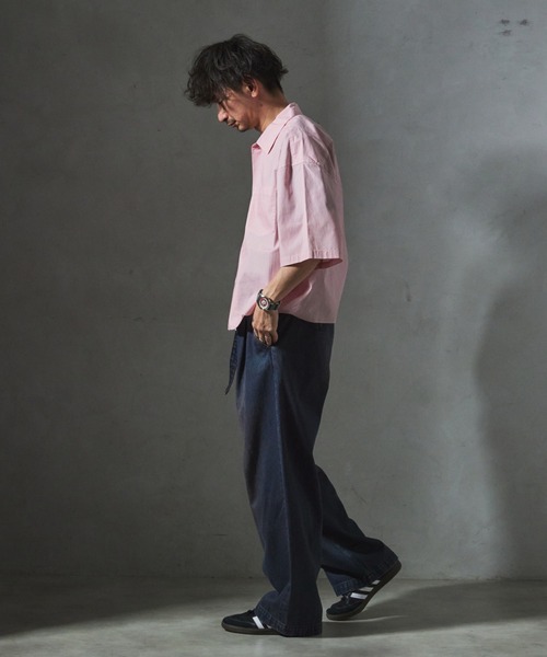 JOURNAL STANDARD relume(ジャーナルスタンダード レリューム)の「【ZOZO限定】STRIPE クロップドS/S(シャツ/ブラウス・メンズ・レッド/グリーン/グレー/サックスブルー/ブラック・XS/S/M/L/XL)」の22枚目の写真