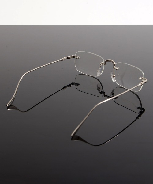 セール】リムレス スクエア型 カラーレンズ サングラス ツーポイント