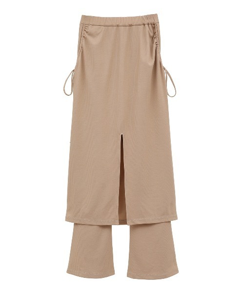 CLANE（クラネ）の「CLANE/クラネ/PANTS LAYERED SIDE SHIRRING SKIRT（その他パンツ・レディース・ベージュ/ブラック・1）」の8枚目の写真