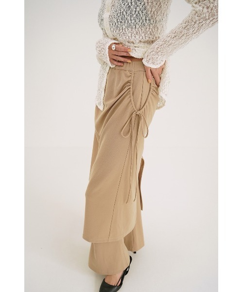 CLANE（クラネ）の「CLANE/クラネ/PANTS LAYERED SIDE SHIRRING SKIRT（その他パンツ・レディース・ベージュ/ブラック・1）」の21枚目の写真