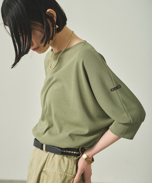 kha:ki(カーキ)の「「KHA:KI / カーキ」 ドルマンスリーブバスクシャツ DOLMAN BASQUE SHIRT(Tシャツ/カットソー・レディース・ブラック/オリーブ/オフホワイト・1)」の1枚目の写真