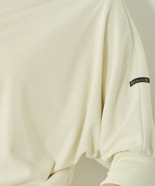 kha:ki(カーキ)の「「KHA:KI / カーキ」 ドルマンスリーブバスクシャツ DOLMAN BASQUE SHIRT(Tシャツ/カットソー・レディース・ブラック/オリーブ/オフホワイト・1)」の8枚目の写真