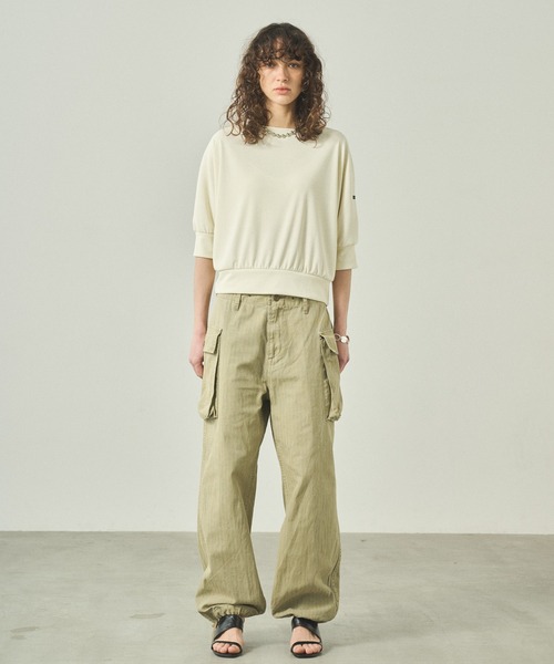 kha:ki(カーキ)の「「KHA:KI / カーキ」 ドルマンスリーブバスクシャツ DOLMAN BASQUE SHIRT(Tシャツ/カットソー・レディース・ブラック/オリーブ/オフホワイト・1)」の10枚目の写真