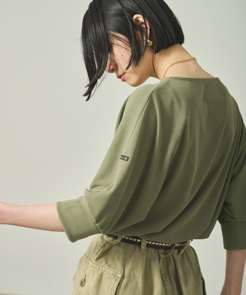 kha:ki(カーキ)の「「KHA:KI / カーキ」 ドルマンスリーブバスクシャツ DOLMAN BASQUE SHIRT(Tシャツ/カットソー・レディース・ブラック/オリーブ/オフホワイト・1)」の15枚目の写真