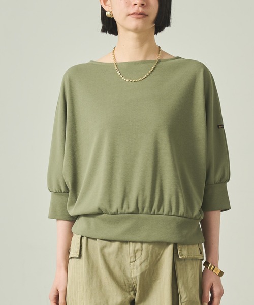 kha:ki(カーキ)の「「KHA:KI / カーキ」 ドルマンスリーブバスクシャツ DOLMAN BASQUE SHIRT(Tシャツ/カットソー・レディース・ブラック/オリーブ/オフホワイト・1)」の17枚目の写真