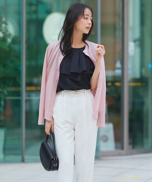 ルイルエブティック RUIRUE BOUTIQUE 【洗える】アシンメトリーフリルブラウス （ブラック） ルイルエブティック RUIRUE BOUTIQUE 【洗える】アシンメトリー