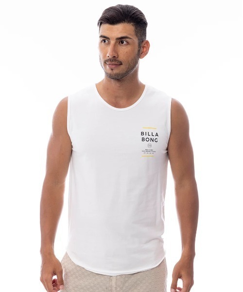 BILLABONG(ビラボン)の「BILLABONG メンズ SUNBLOCK タンクトップ 【2025年春夏モデル】/ビラボンロゴバックプリントタンクトップ(タンクトップ・メンズ・ホワイト/ブラック/ブルー系その他・LARGE/MEDIUM/X-LARGE)」の4枚目の写真
