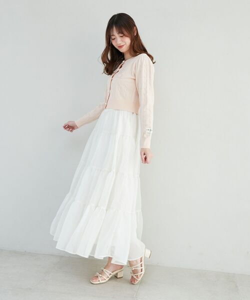 MAJESTIC LEGON(マジェスティックレゴン)の「SWIMMERコラボ ケーブルカーデ(カーディガン/ボレロ・レディース・ブルー/ピンク・MEDIUM)」の10枚目の写真