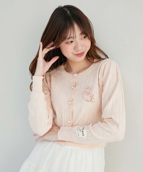 MAJESTIC LEGON(マジェスティックレゴン)の「SWIMMERコラボ ケーブルカーデ(カーディガン/ボレロ・レディース・ブルー/ピンク・MEDIUM)」の12枚目の写真