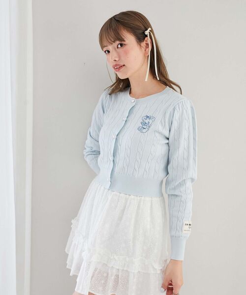 MAJESTIC LEGON(マジェスティックレゴン)の「SWIMMERコラボ ケーブルカーデ(カーディガン/ボレロ・レディース・ブルー/ピンク・MEDIUM)」の20枚目の写真
