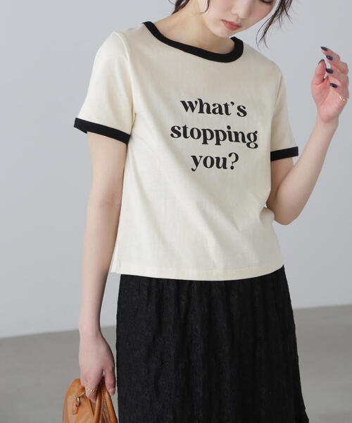 FREE'S MART（フリーズマート）の「◆レトロロゴリンガーTシャツ（Tシャツ/カットソー・レディース・ホワイト/ホワイト系その他/ブルー・FREE）」の2枚目の写真