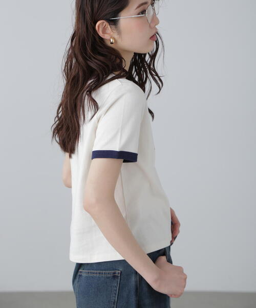 FREE'S MART（フリーズマート）の「◆レトロロゴリンガーTシャツ（Tシャツ/カットソー・レディース・ホワイト/ホワイト系その他/ブルー・FREE）」の13枚目の写真