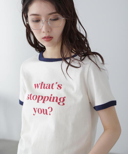 FREE'S MART（フリーズマート）の「◆レトロロゴリンガーTシャツ（Tシャツ/カットソー・レディース・ホワイト/ホワイト系その他/ブルー・FREE）」の11枚目の写真