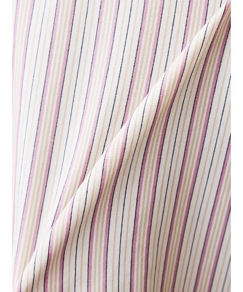 TRANS CONTINENTS（トランスコンチネンツ）の「トランスコンチネンツ　オルタネートストライプ　半袖シャツ　ピンク（シャツ/ブラウス・メンズ・ピンク・M/L/LL）」の2枚目の写真