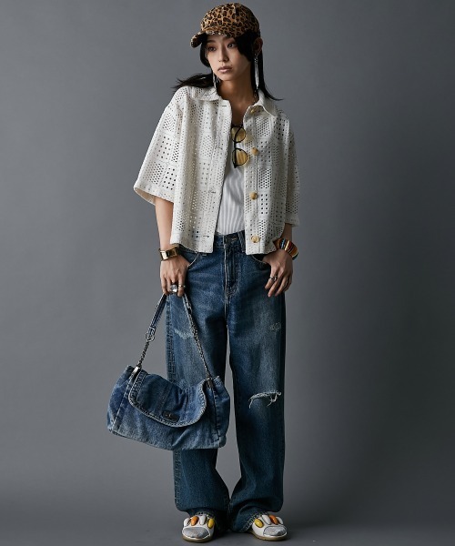 GEVS.(ジェイヴィス)の「かぎ針編風カーディガン<大きいサイズ有>GEVS.(カーディガン/ボレロ・レディース・ブラック/キナリ・5L/4L/3L/LL/L/M)」の20枚目の写真